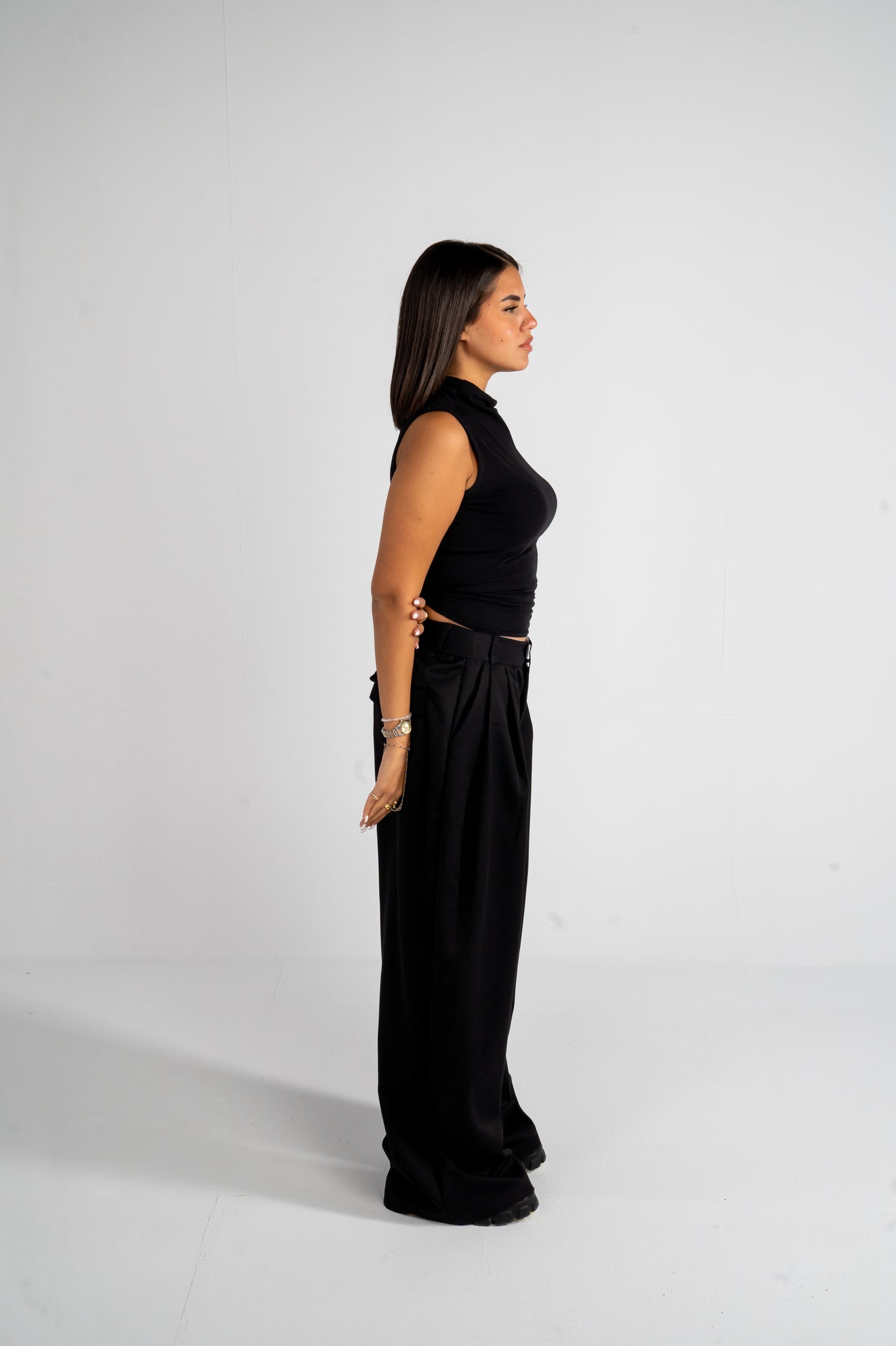 Black Pleated Pants